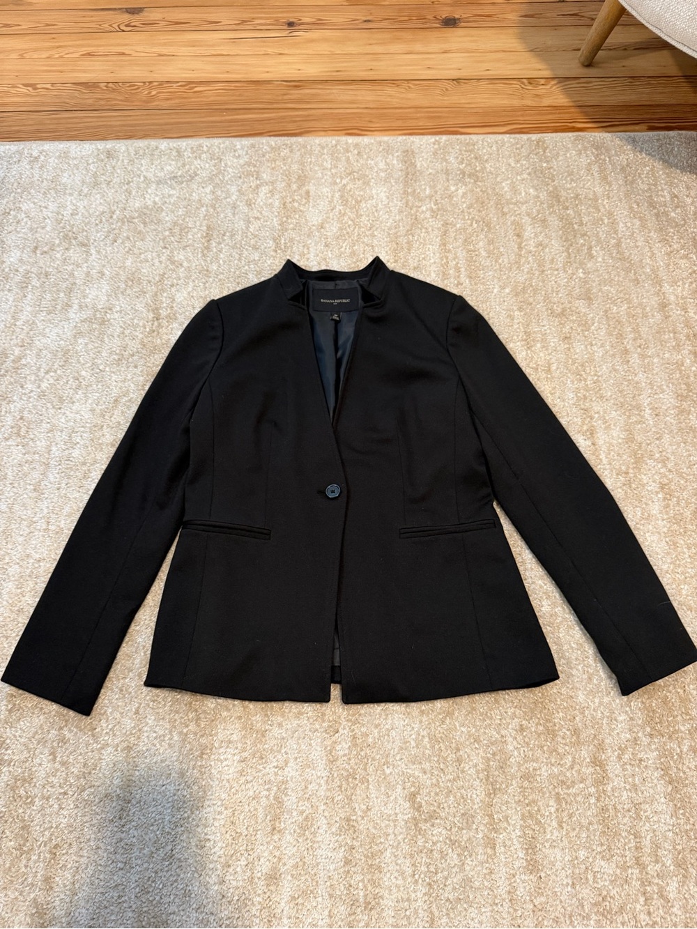 Banana Republic Black Tailored Single-Button Blazer